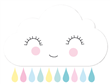 Vinilo nube y gotas Baby sky grande